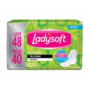 TOALLA FEMENINAS LADYSOFT SUAVE C/ALAS X 48 UN