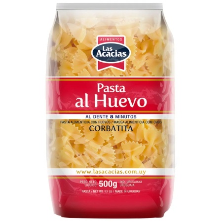FIDEOS AL HUEVO LAS ACACIAS CORBATITA 500 GR