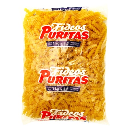 FIDEOS SEMOLADOS PURITAS TIRABUZON 1 KG.