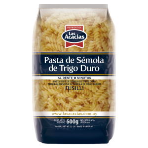 FIDEOS SEMOLA TRIGO DURO LAS ACACIAS TIRAB-FUSILI 500 GR