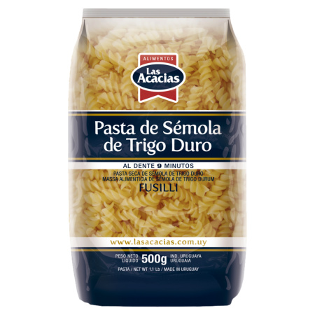 FIDEOS SEMOLA TRIGO DURO LAS ACACIAS TIRAB-FUSILI 500 GR