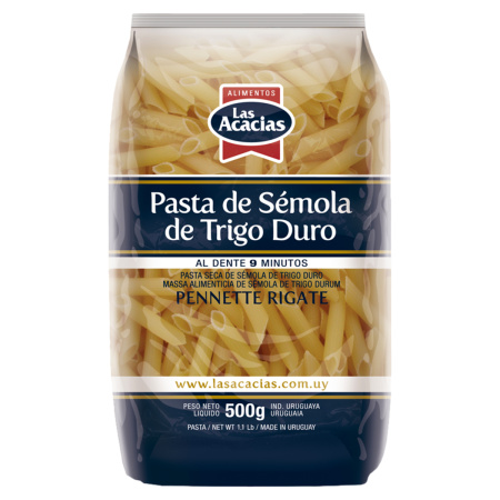 FIDEOS SEMOLA TRIGO DURO LAS ACACIAS PENNETTE 500 GR