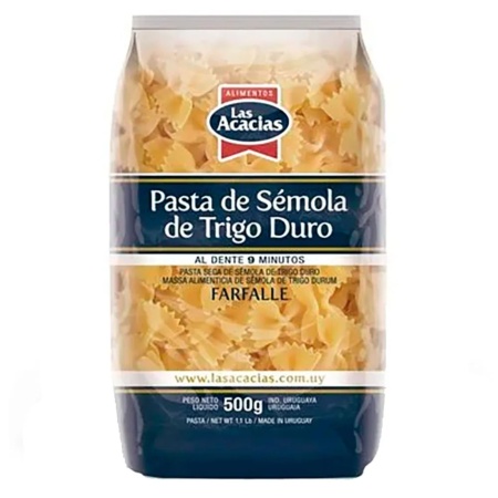 FIDEOS SEMOLA TRIGO DURO LAS ACACIAS FARFA 500 GR