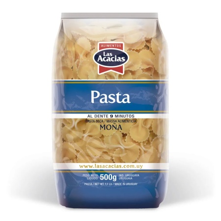 FIDEOS LAS ACACIAS NATURAL MOÑA 500 GR