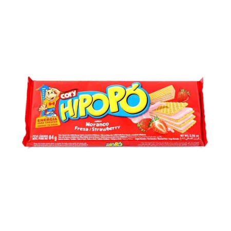 GALLETA WAFLE FRUTILLA HIPOPO 84 GR.