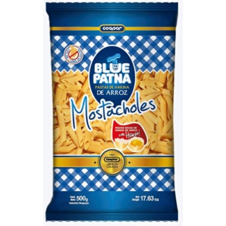 FIDEOS DE ARROZ BLUE PATNA MOSTACHOL 500 GR.