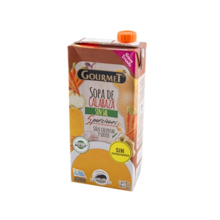SOPA GOURMET CALABAZA SIN SAL 1 LT
