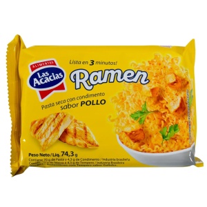 PASTA INSTANTÁNEA LAS ACACIAS SABOR POLLO 74 GR