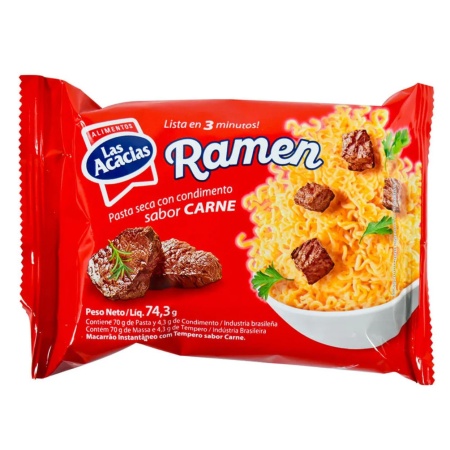PASTA INSTANTÁNEA LAS ACACIAS SABOR CARNE 74 GR