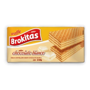 GALLETA WAFLE CHOCOLATE BLANCO BROKITAS 84 GR.