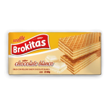 GALLETA WAFLE CHOCOLATE BLANCO BROKITAS 84 GR.