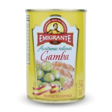 ACEITUNAS RELLENAS CON GAMBAS 240 GR
