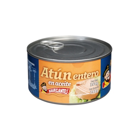 ATUN ENTERO EN ACEITE NAVEGANTES 354 GR.