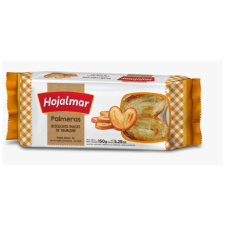 GALLETA DULCE PALMERAS HOJALMAR 150 GR.