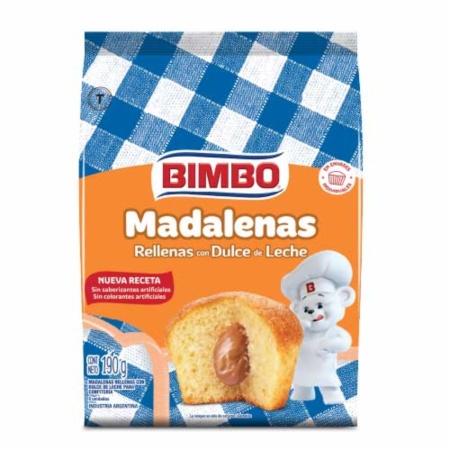 MAGDALENAS RELLENAS DE DULCE DE LECHE BIMBO 190 GR.