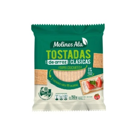 TOSTADAS DE ARROZ CLASICAS MOLINOS ALA 150 GR.