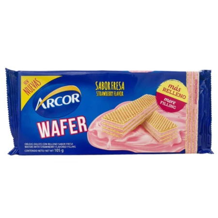 GALLETA WAFLE FRUTILLA ARCOR 105 GR.