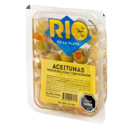 ACEITUNAS RELLENAS DE MORRON RIO DE LA PLATA 200 GR