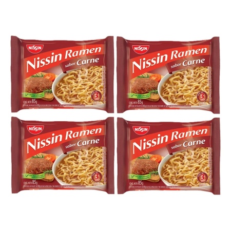 PASTA INSTANTÁNEA NISSIN RAMEN 85 GR X 4 - VARIOS SABORES
