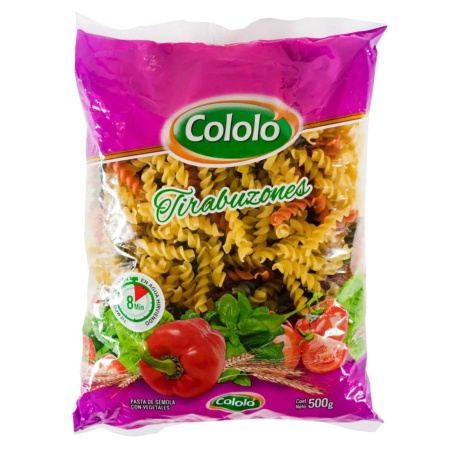 FIDEOS CON VERDURA COLOLO TIRABUZONES 500 GR