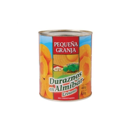 DURAZNOS EN ALMIBAR LIVIANO PEQUEÑA GRANJA