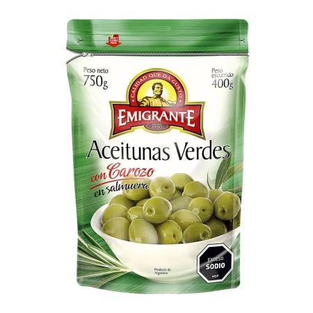 ACEITUNAS VERDES CON CAROZO EMIGRANTE 400 GR
