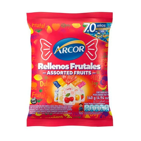CARAMELOS ARCOR DE FRUTA RELLENOS 140 GR