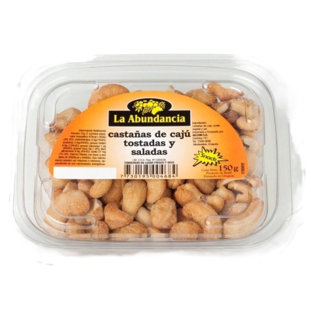 CASTAÑAS CAJU TOSTADAS SIN SAL LA ABUNDANCIA 150 GR