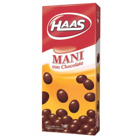 MANI CON CHOCOLATE HAAS 70 GR SEMI AMARGO