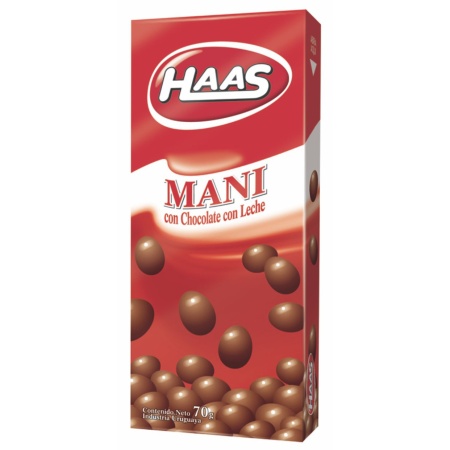 MANI CON CHOCOLATE HAAS CON LECHE 70 GR