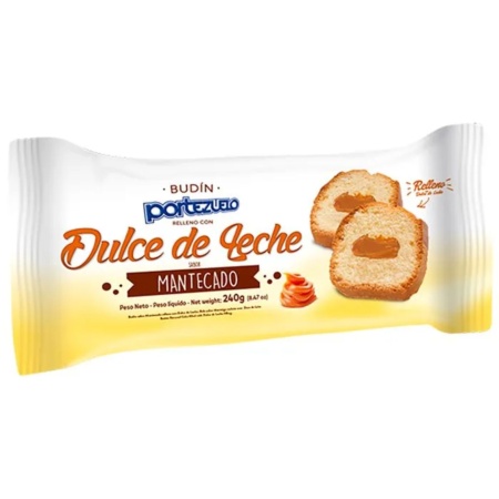 BUDIN PORTEZUELO MANTECA Y DULCE DE LECHE