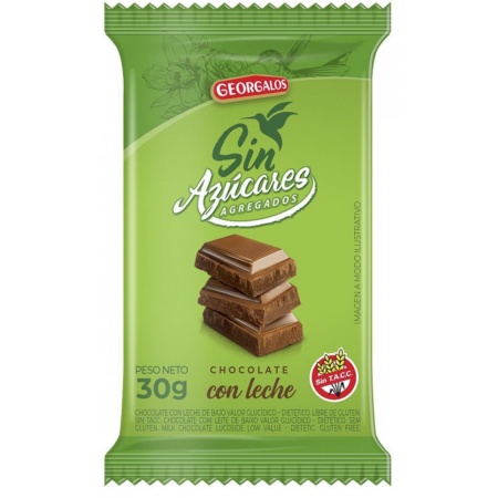CHOCOLATE GEORGALOS SIN AZUCAR 30 GR