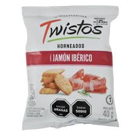 MINI TOSTADAS TWISTOS JAMON 40 GR