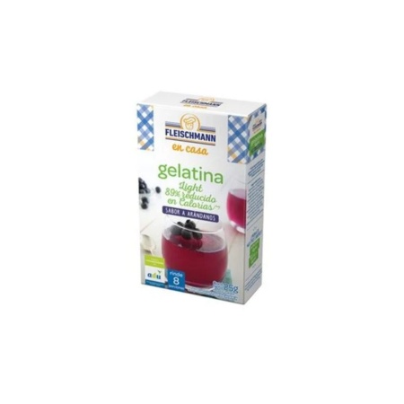 GELATINA FLEISCHMAN LIGHT ARANDANOS 8 PORCIONES.