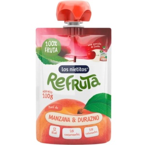 PURE DE FRUTAS MANZANA-DURAZNO LOS NIETITOS 100 GR