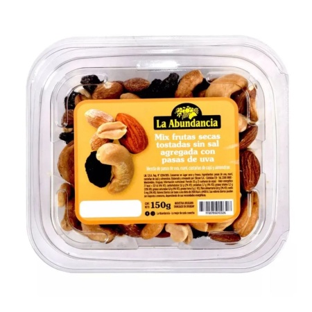 MIX FRUTOS SECOS CON PASAS SIN SAL 150 GR