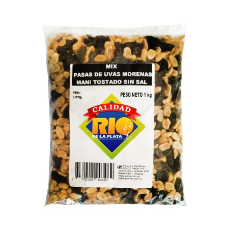 MIX MANI + PASAS DE UVA RIO DE LA PLATA 1 KG.