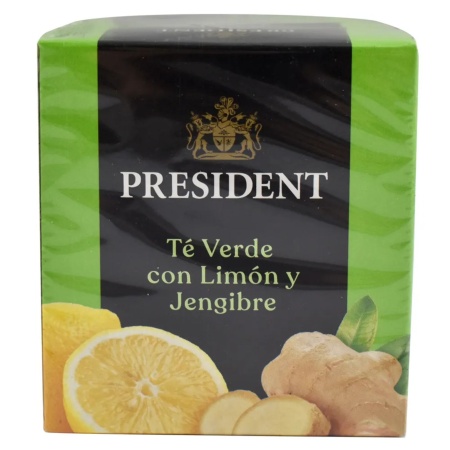 TE PRESIDENT VERDE JENGIBRE CON LIMON X 10
