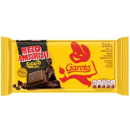 CHOCOLATE GAROTO MEDIO AMARGO 80 GR