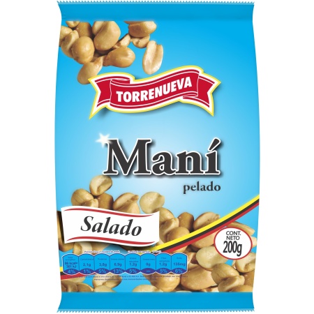 MANI PELADO CON SAL TORRENUEVA 200 GR.