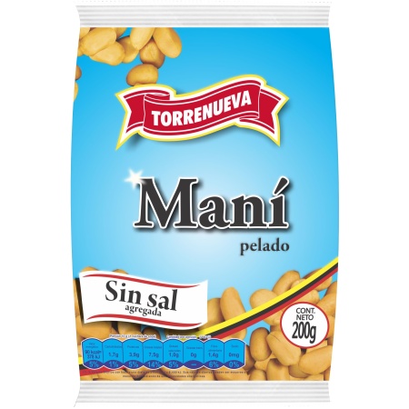 MANI PELADO SIN SAL TORRENUEVA 200 GR.