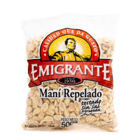 MANI REPELADO TOSTADO S/SAL EL EMIGRANTE 500 GR