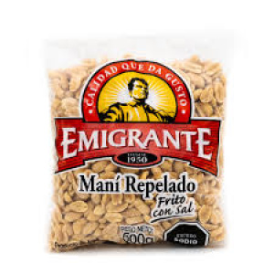 MANI REPELADO FRITO CON SAL EL EMIGRANTE 500 GR