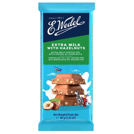 CHOCOLATE E.WEDEL CON AVELLANAS 80 GR.