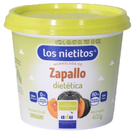 MERMELADA ZAPALLO LOS NIETITOS SIN AZUCAR 400 GR