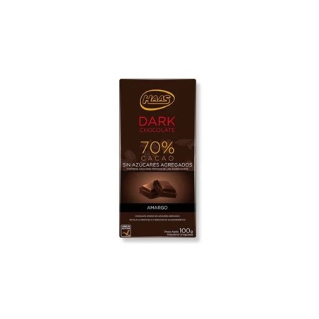 CHOCOLATE HAAS NOIR DARK SIN AZUCAR AMARGO 100 GR