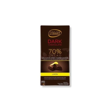 CHOCOLATE HAAS NOIR DARK SIN AZUCAR CON LIMÓN 100 GR