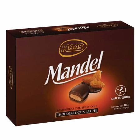 ALMENDRAS MANDEL CON CHOCOLATE CON LECHE 180 GR.