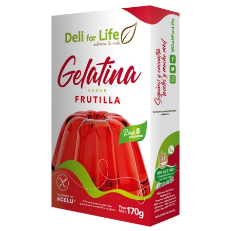 GELATINA DELI FOR LIFE FRUTILLA 8 PORCIONES