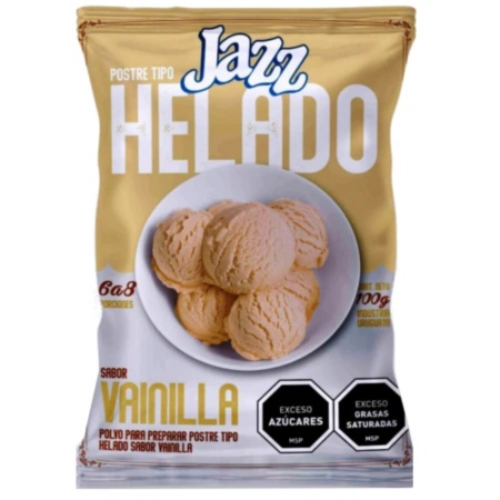 HELADO JAZZ EN POLVO VAINILLA 100 GR.